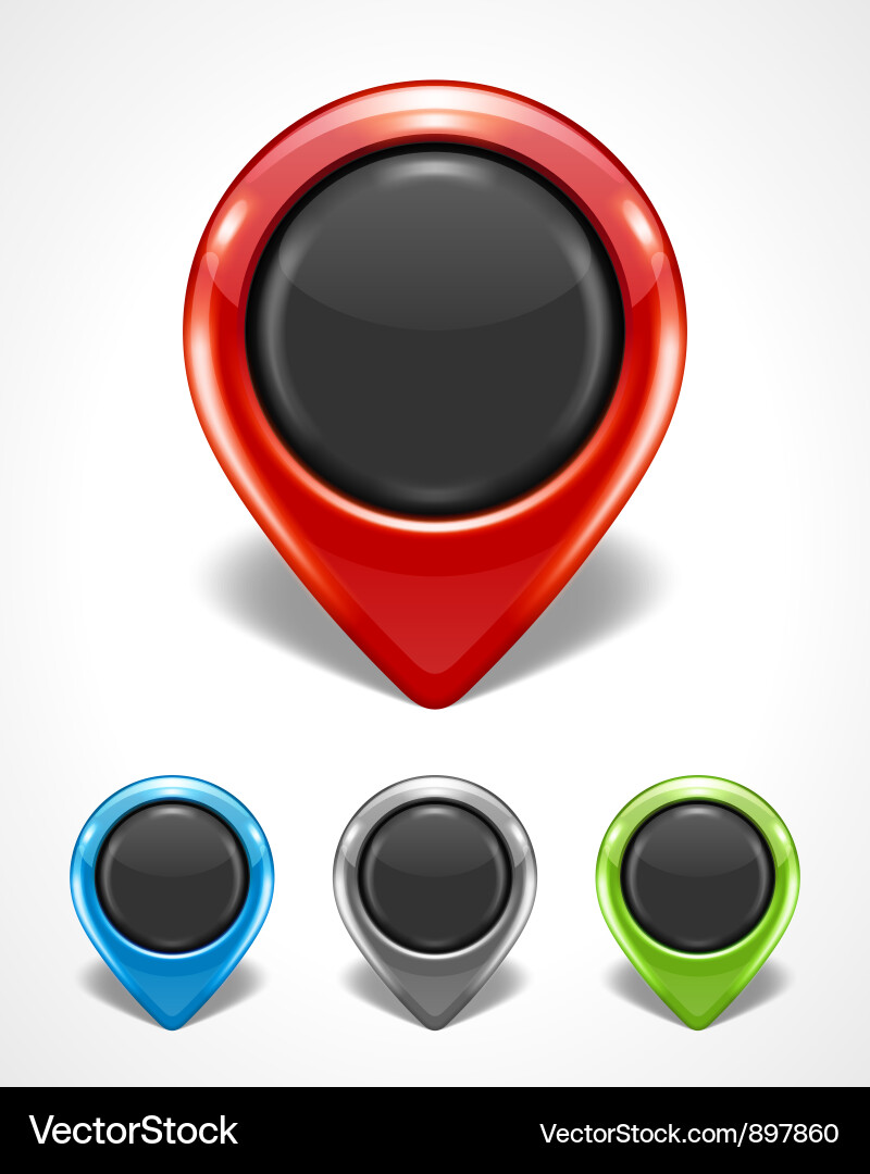 Map Pointer Icon Set Vector Image