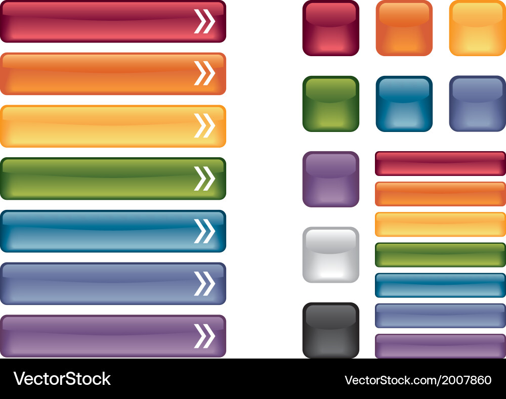 Modern Button & Icon Set vector image