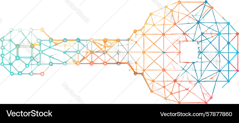 Polygonal structure key abstract design Vector Image