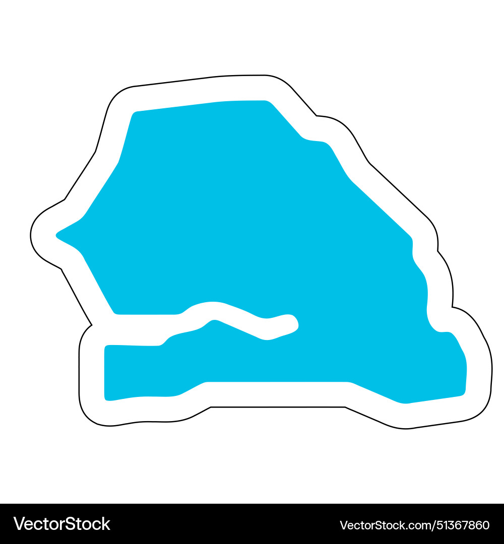 Senegal Country Map Sticker Royalty Free Vector Image