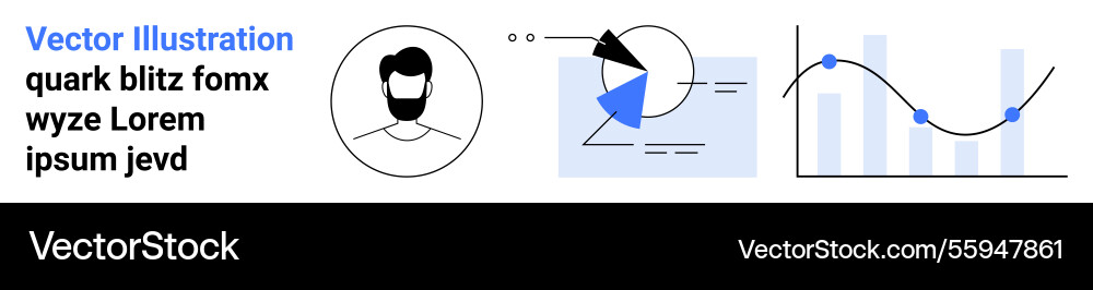 Abstract data visualization with user profile Vector Image