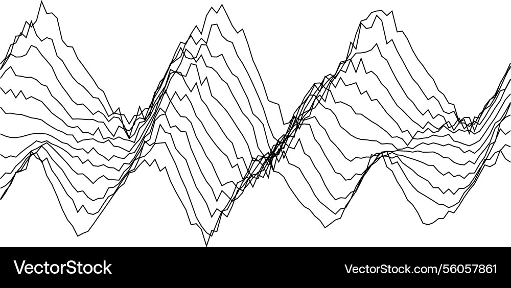 Abstract waveform art displaying dynamic rhythm vector image