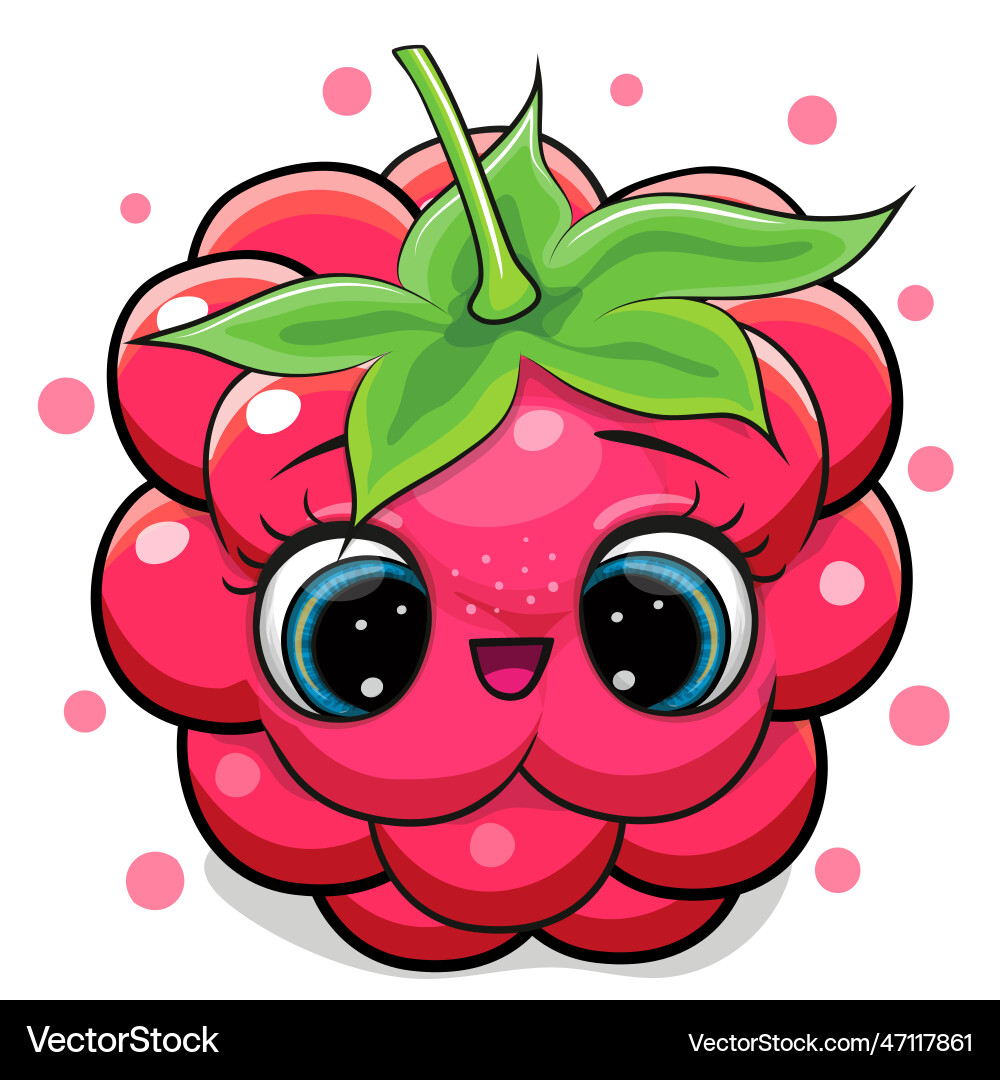 Adorable Cartoon Raspberry Royalty Free Vector Image