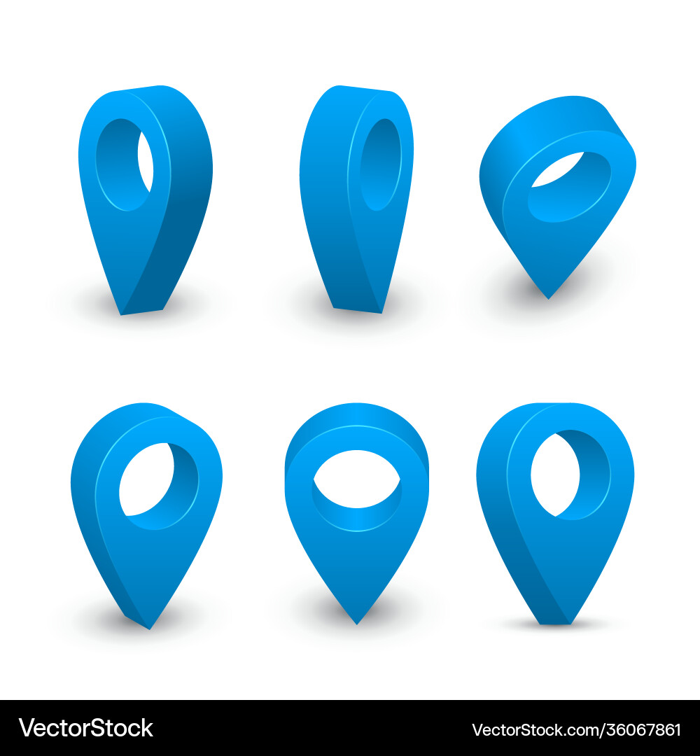 Blue map pointer navigation and location design vector image