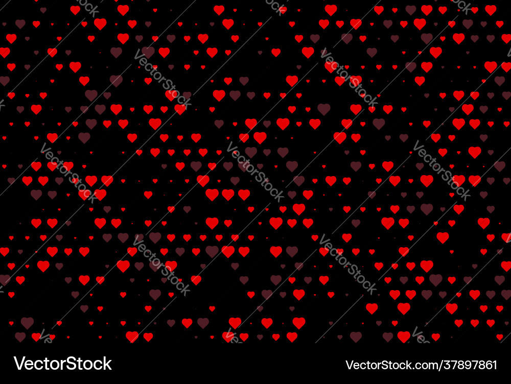 Dark red groups hearts pattern with symbol Vector Image