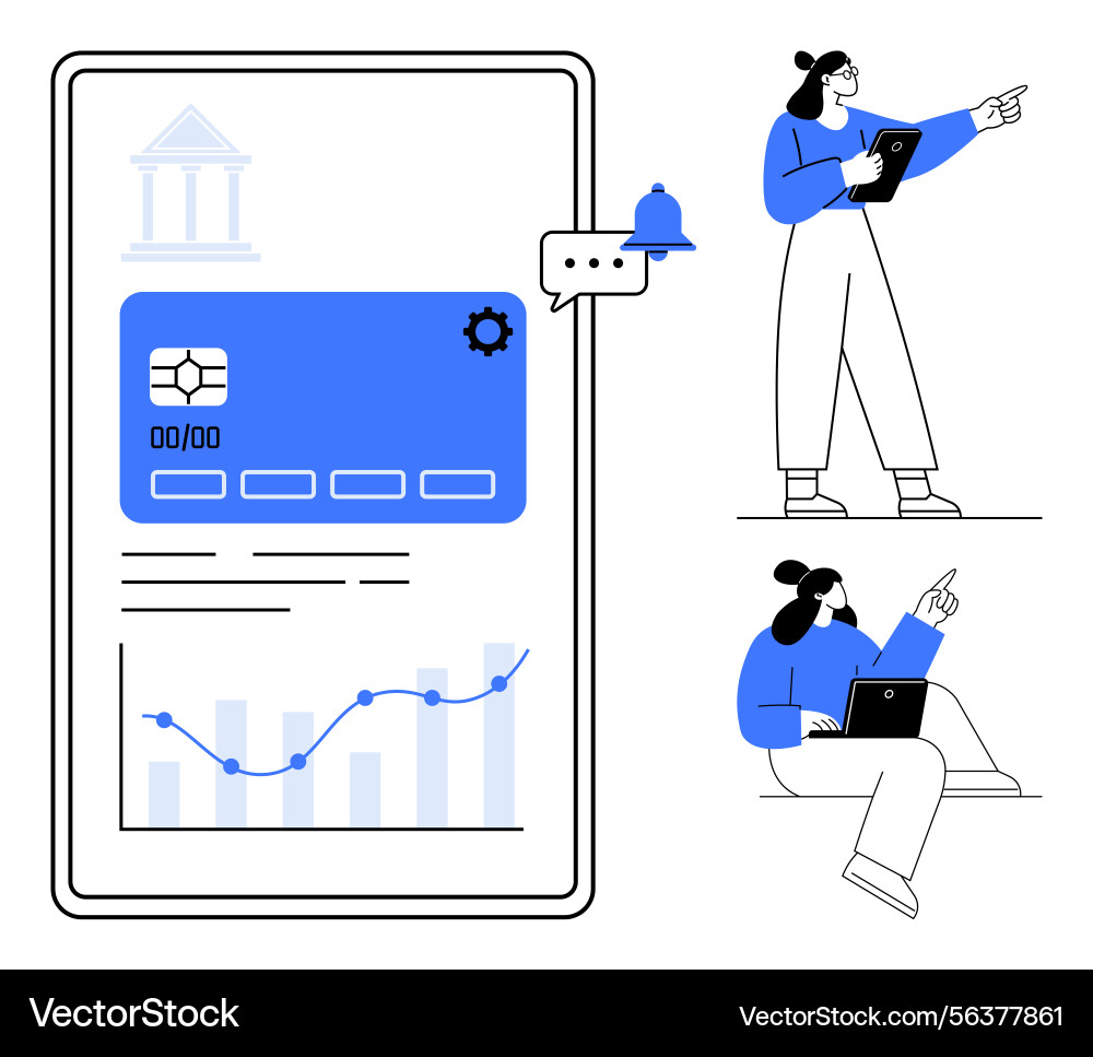 Digital payment app interface with analytics Digital payment app interface with analytics vector image