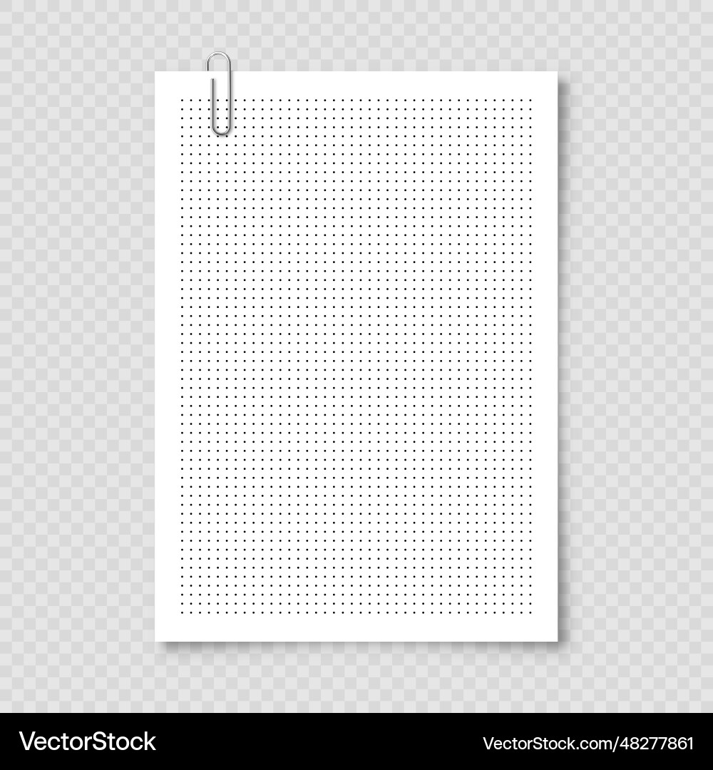 Dotted graph paper with grid polka dot pattern vector image
