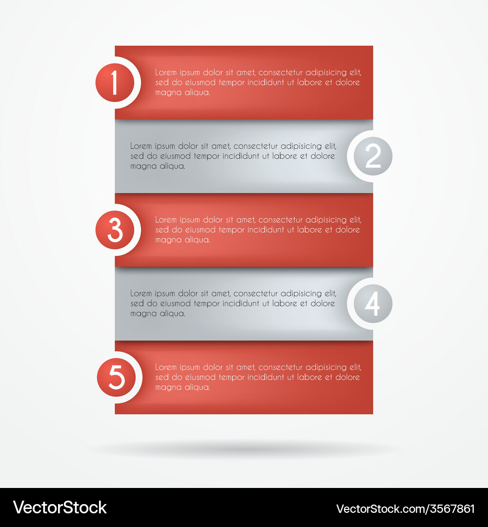 Numbered Option List with Stripes Vector Image