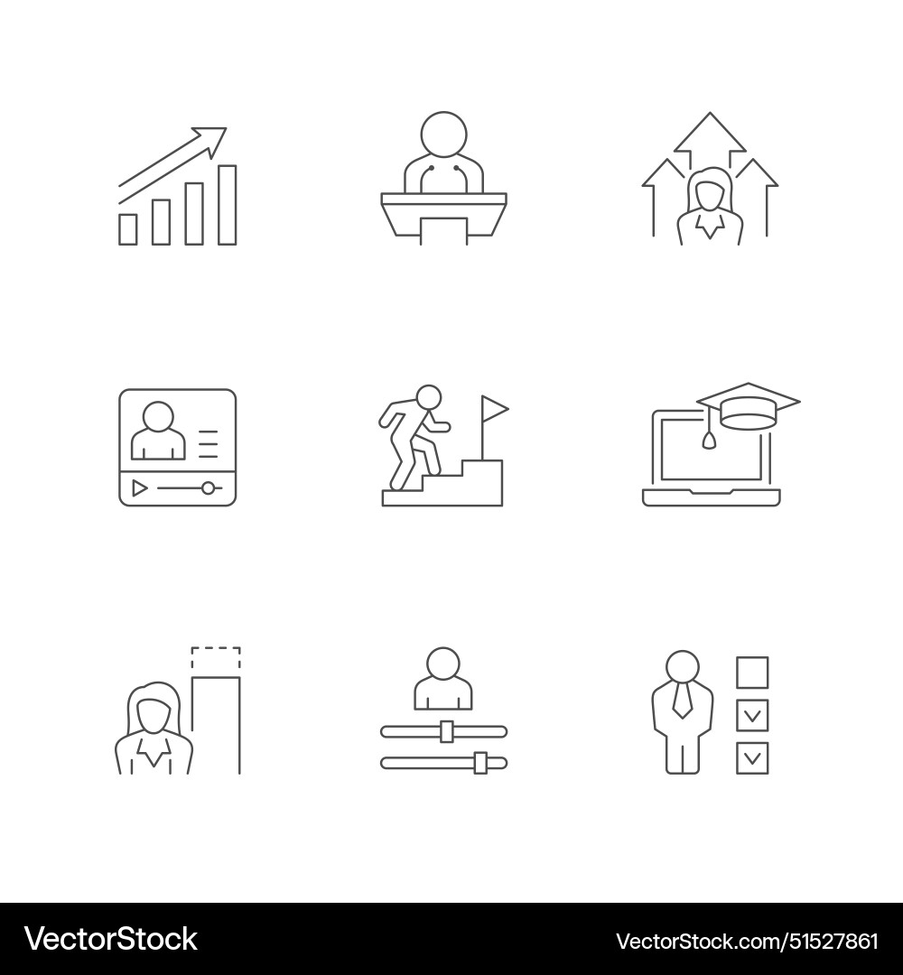 Set line icons of upskill Set line icons of upskill vector image