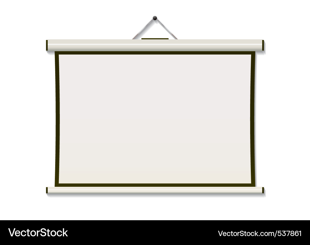 White Projection Screen with Copy Space vector image