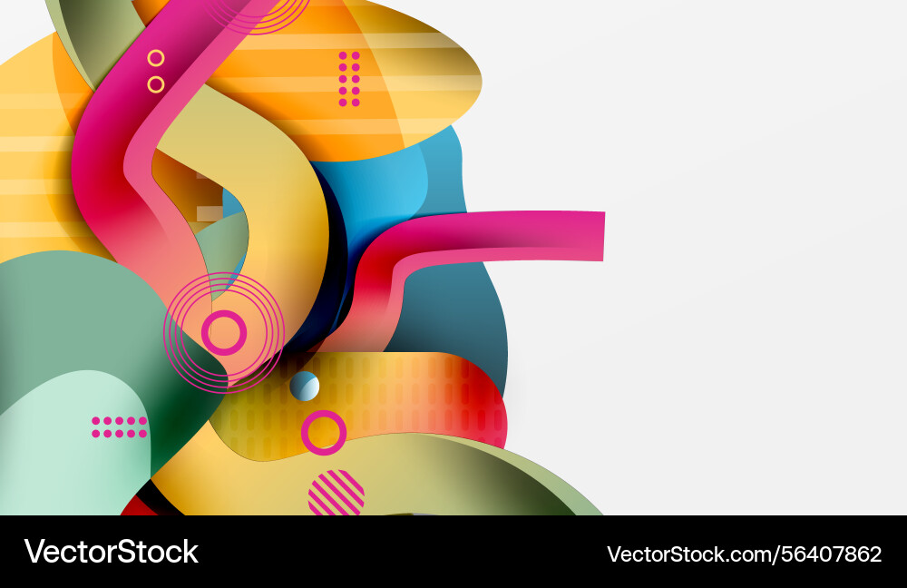 Abstract colorful shapes overlap creating dynamic Abstract colorful shapes overlap creating dynamic vector image