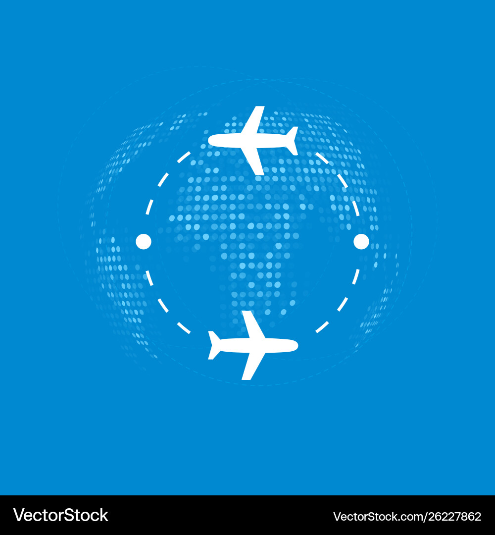 Around world on plane Around world on plane vector image