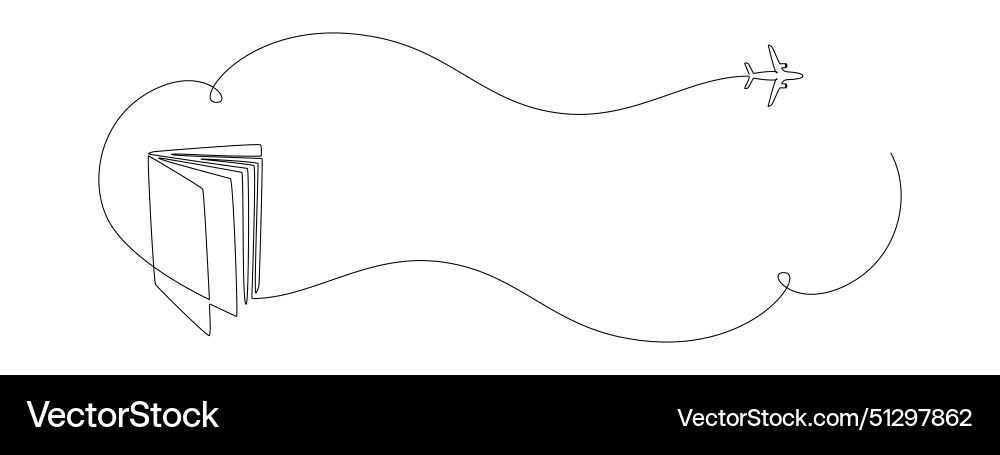 Continuous one line drawing of opened book Continuous one line drawing of opened book vector image