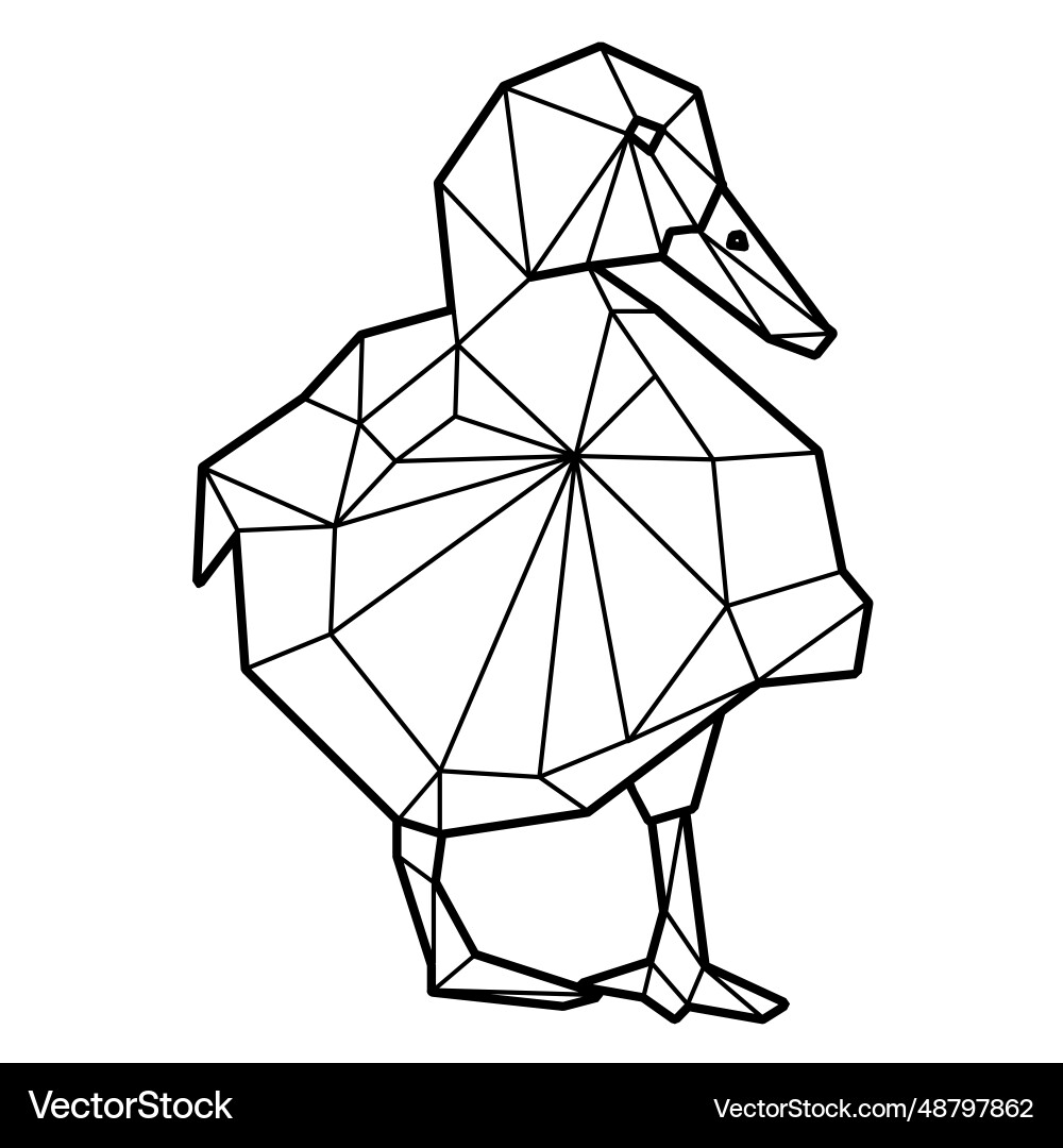 Duck front view polygonal Duck front view polygonal vector image