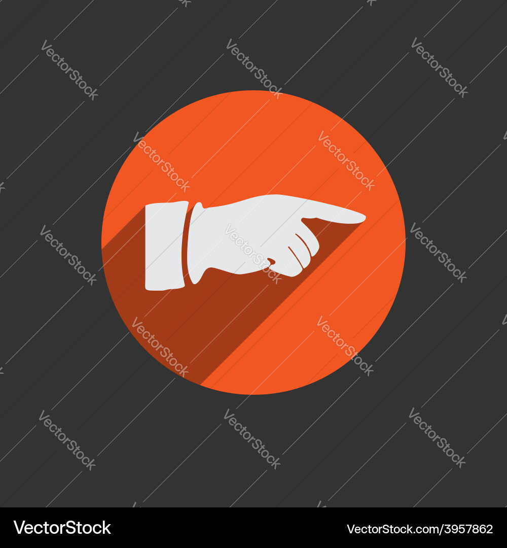 Finger Click Icon - Red Button vector image
