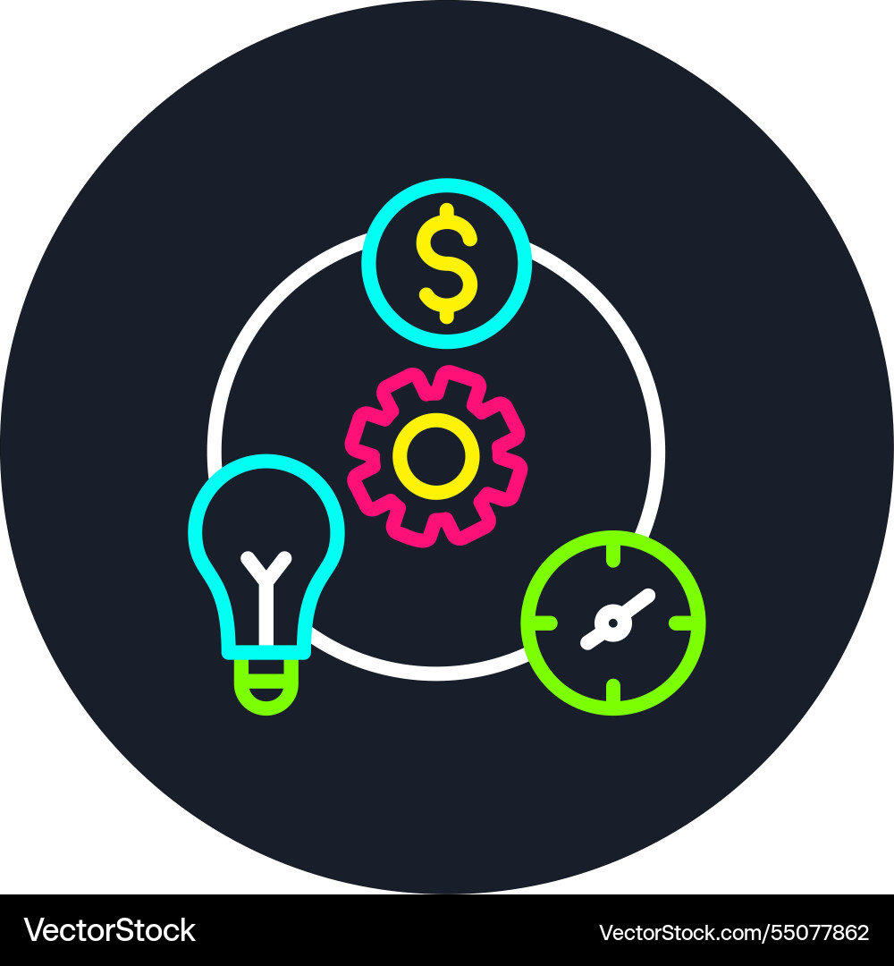 Resources line multi color icon Vector Image