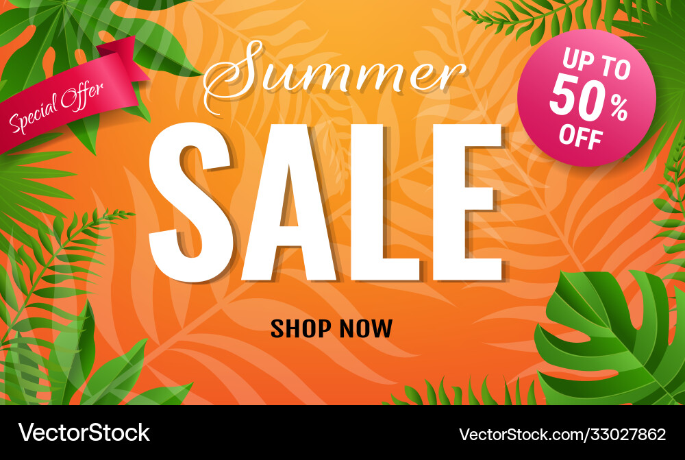 Summer sale poster with text Summer sale poster with text vector image