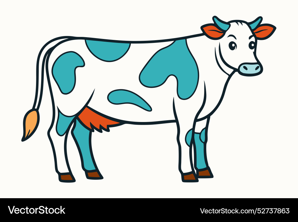 Clean cow without shadows very simple c Vector Image