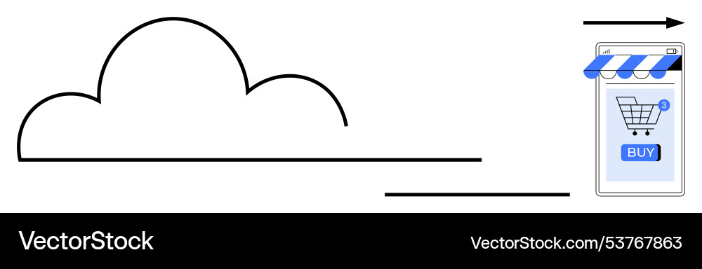 Cloud computing integration for online shopping Cloud computing integration for online shopping Vector Image