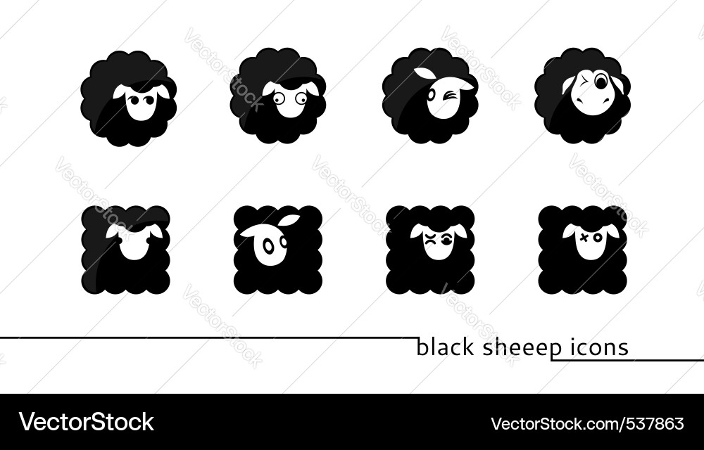Cute Sheep Icons Vector Image