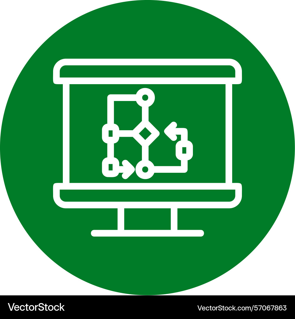 Flowchart line circle style icon design vector image