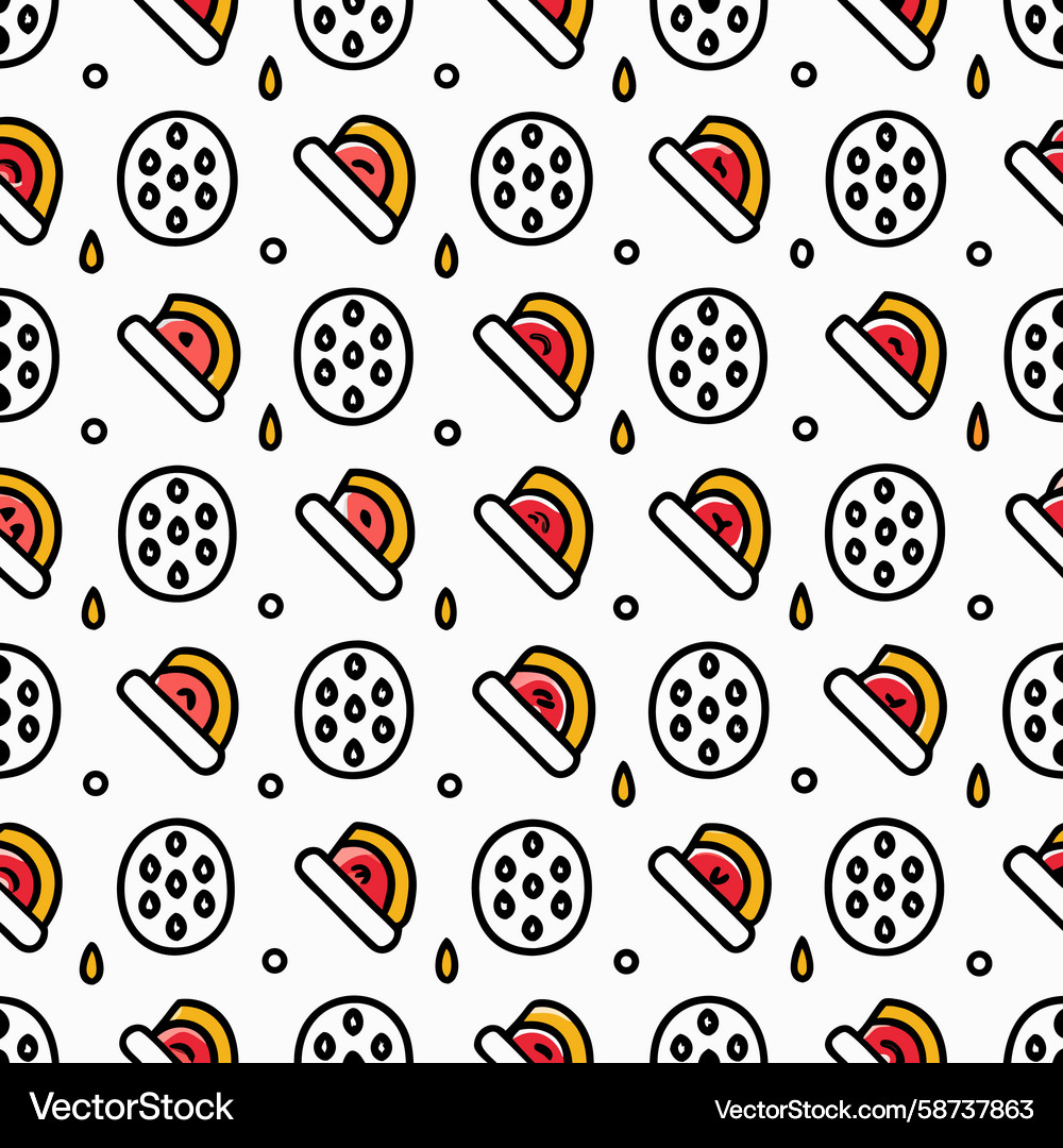 Fruit Slice Pattern - Circles & Slices Vector Image