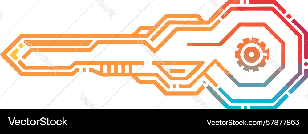 Futuristic tech key abstract design generative ai Vector Image