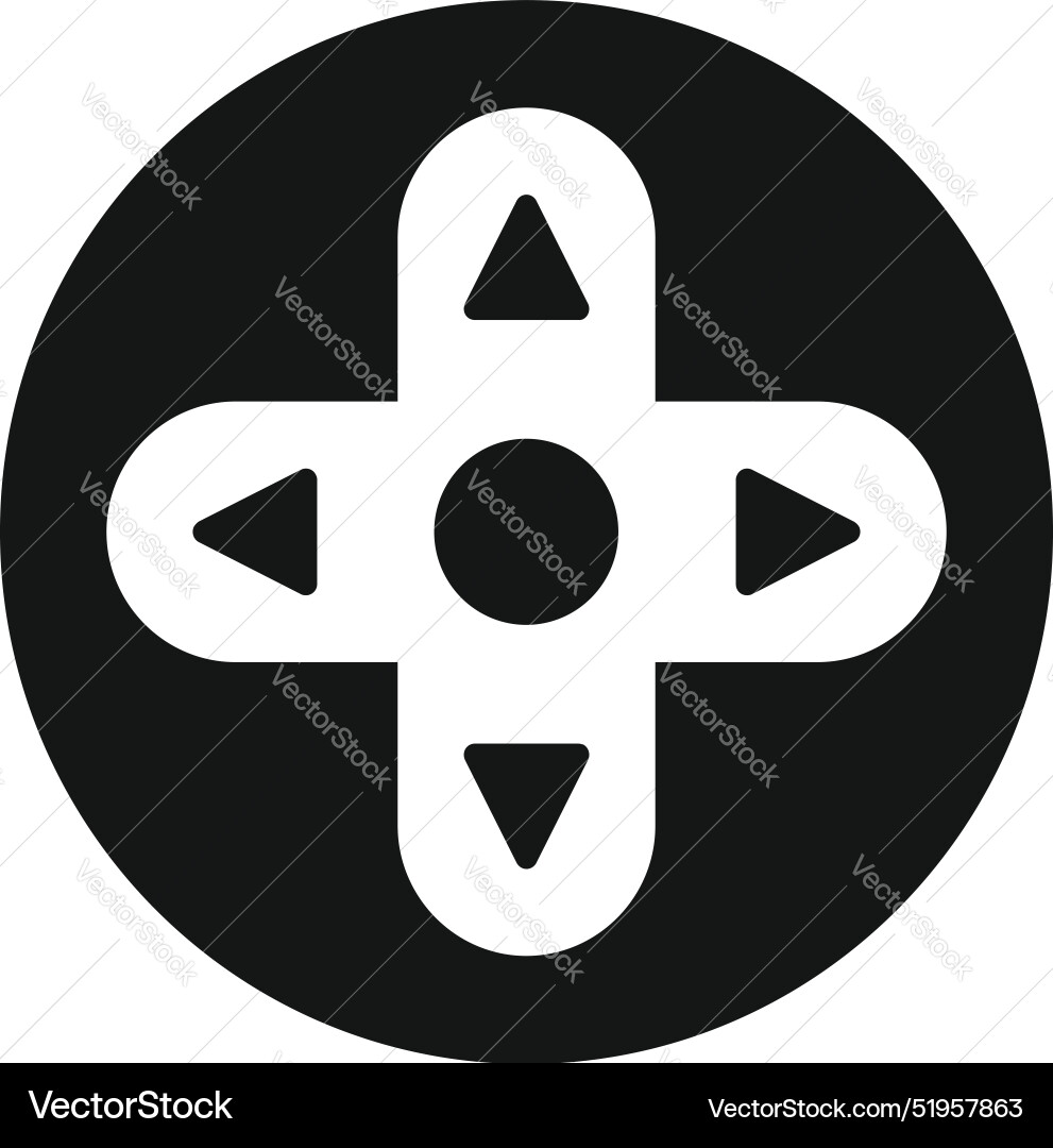Game controller d pad icon showing directional Game controller d pad icon showing directional vector image