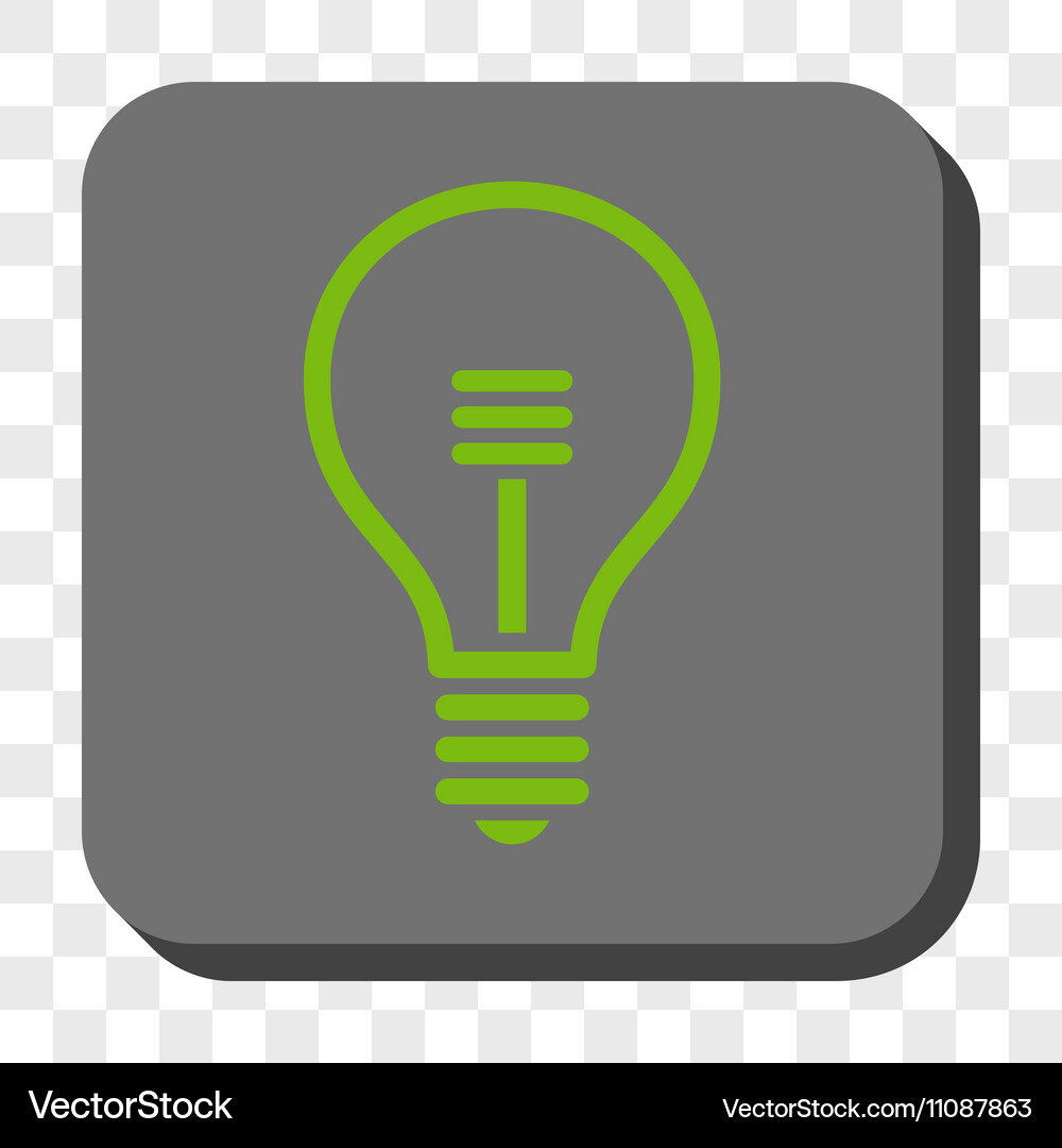 Lamp bulb rounded square button Vector Image
