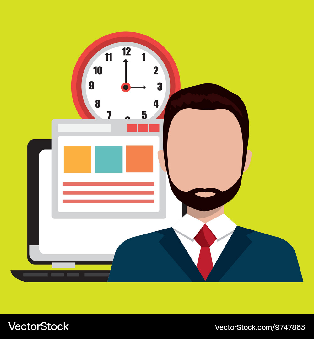 Man with papers isolated icon design Vector Image