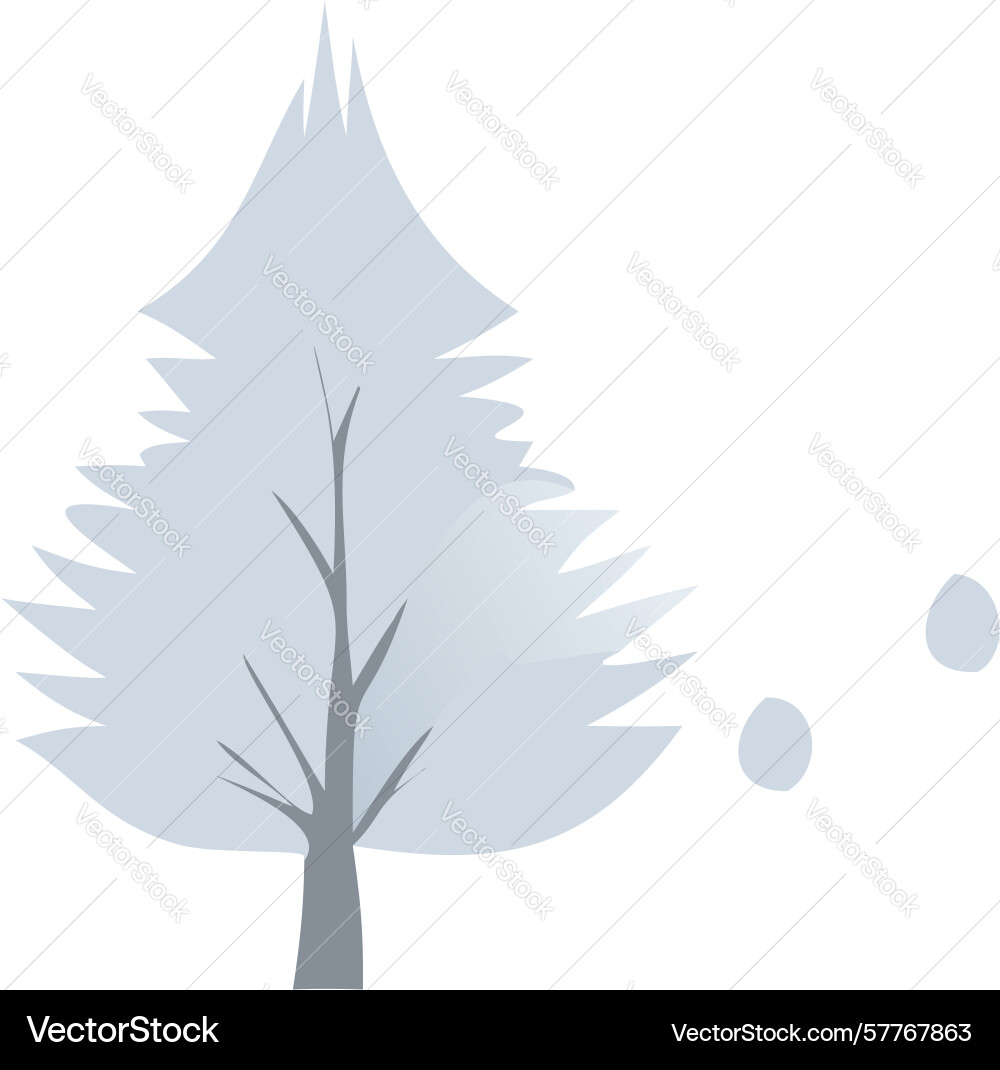 Minimalist snowy tree design generative ai vector image