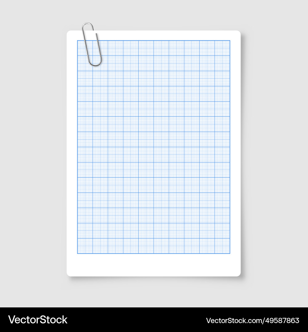 Sheet of graph paper with grid millimeter vector image