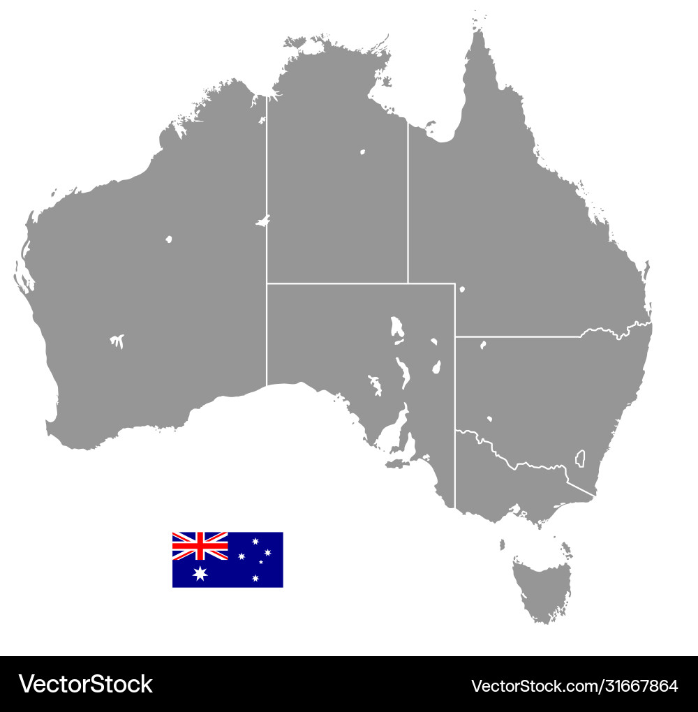 Australia Political Map Royalty Free Vector Image