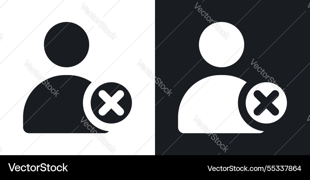 Delete user icons set black and colored style vector image