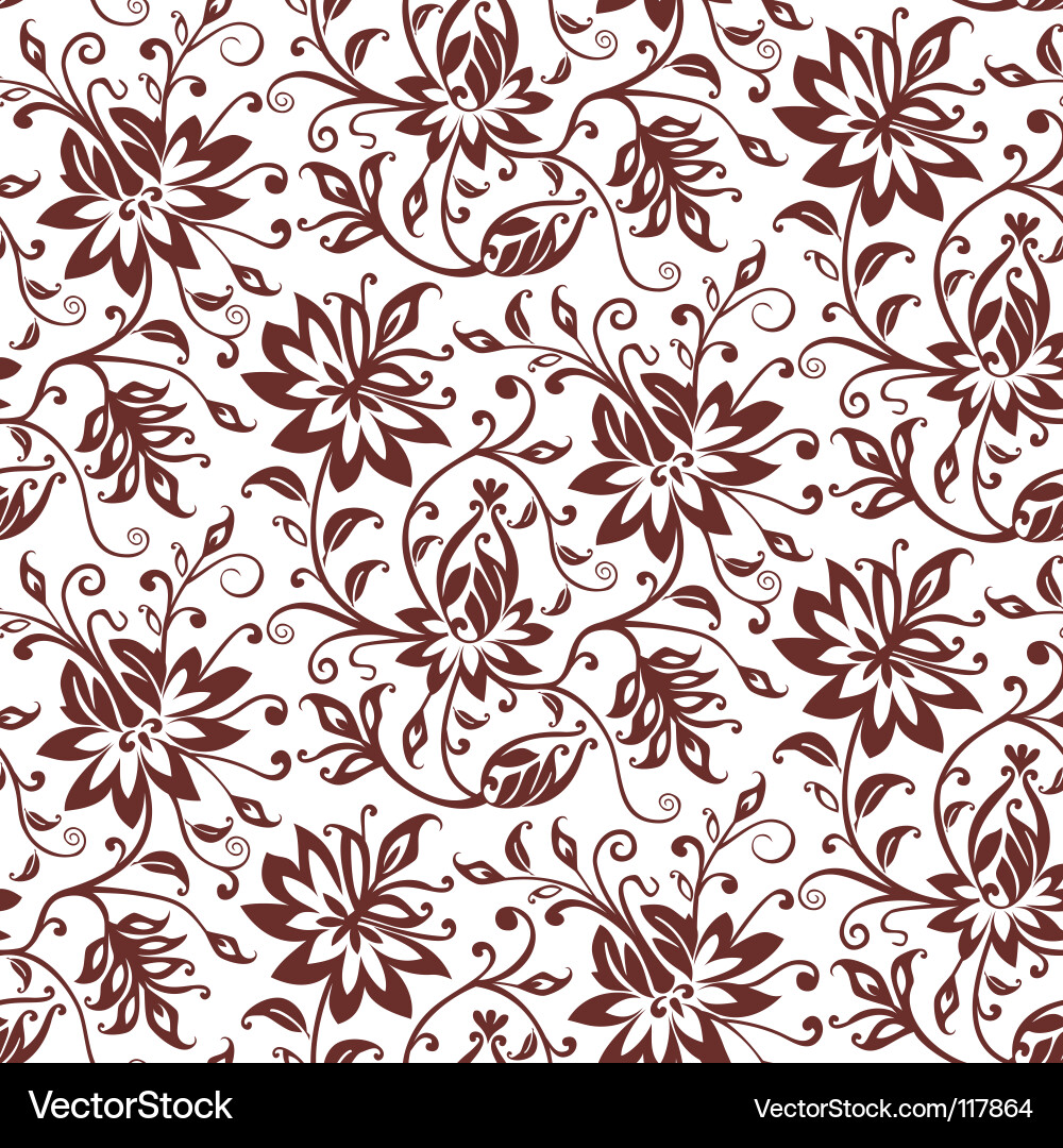Floral Scroll Pattern Vector Image