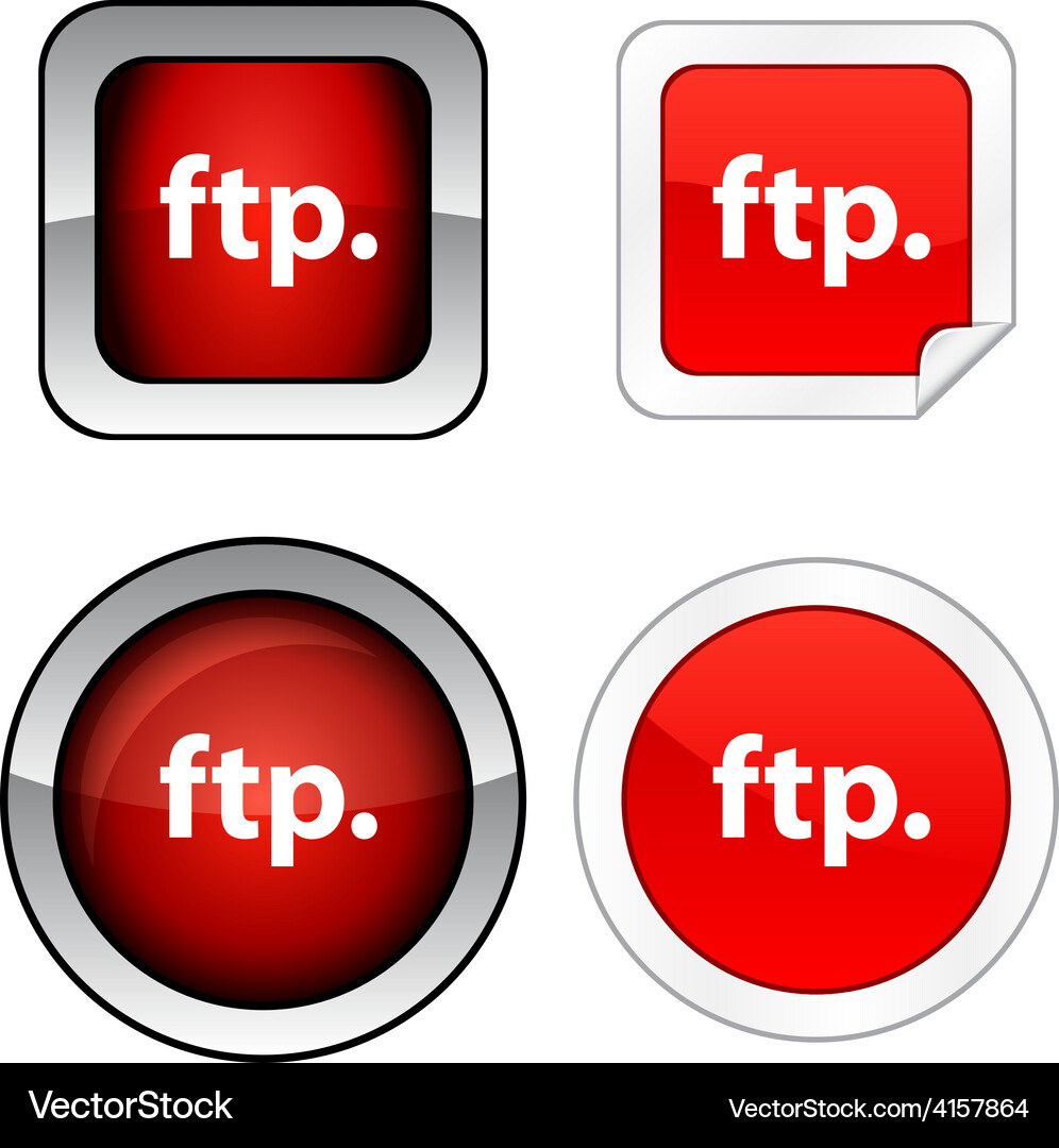 Ftp button set Vector Image