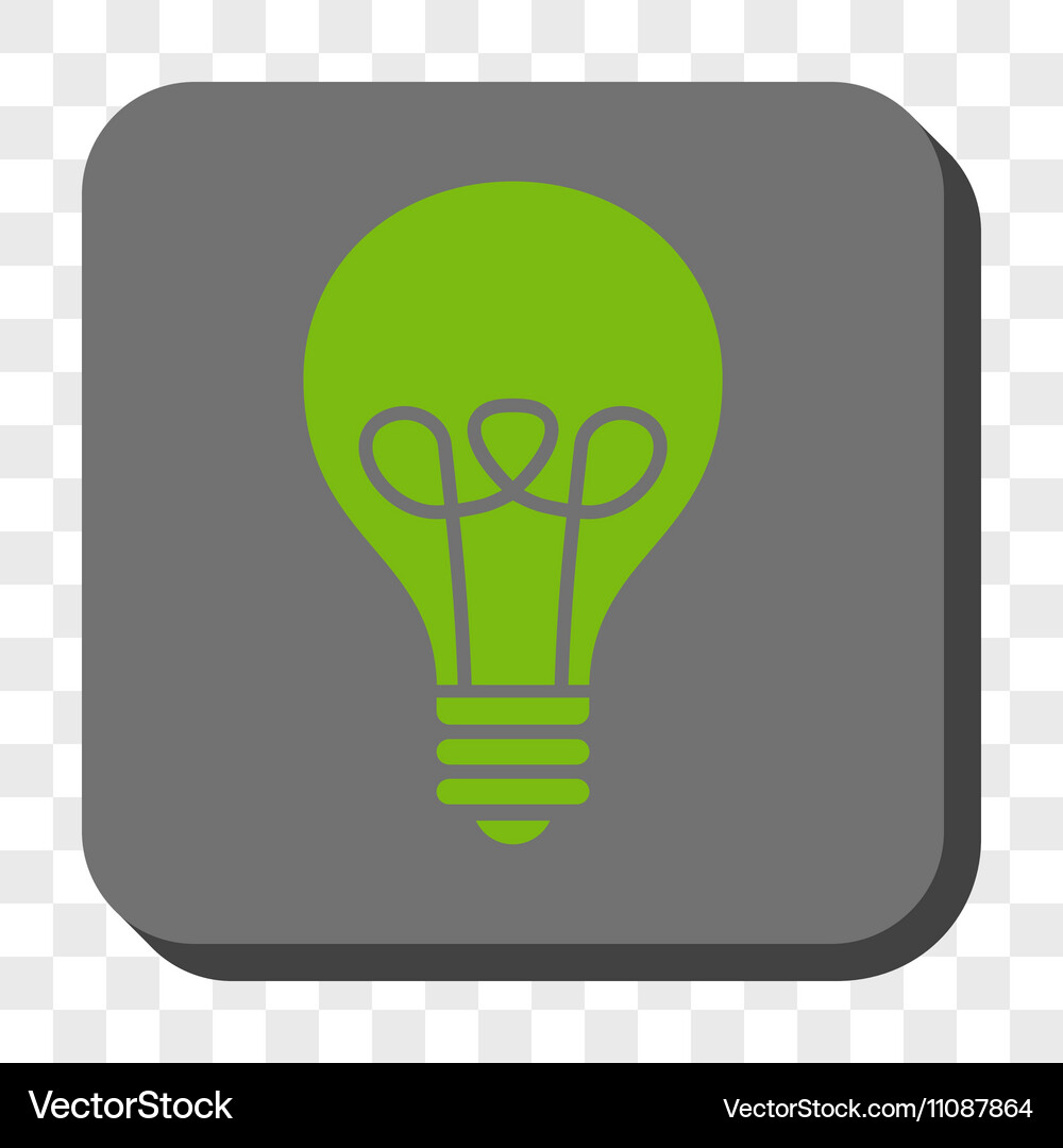 Lamp bulb rounded square button Vector Image
