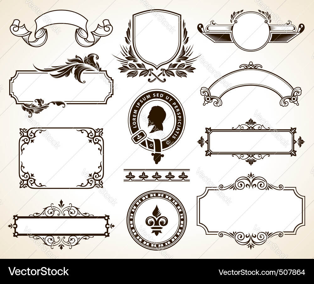 Ornate Frame Collection Vector Image