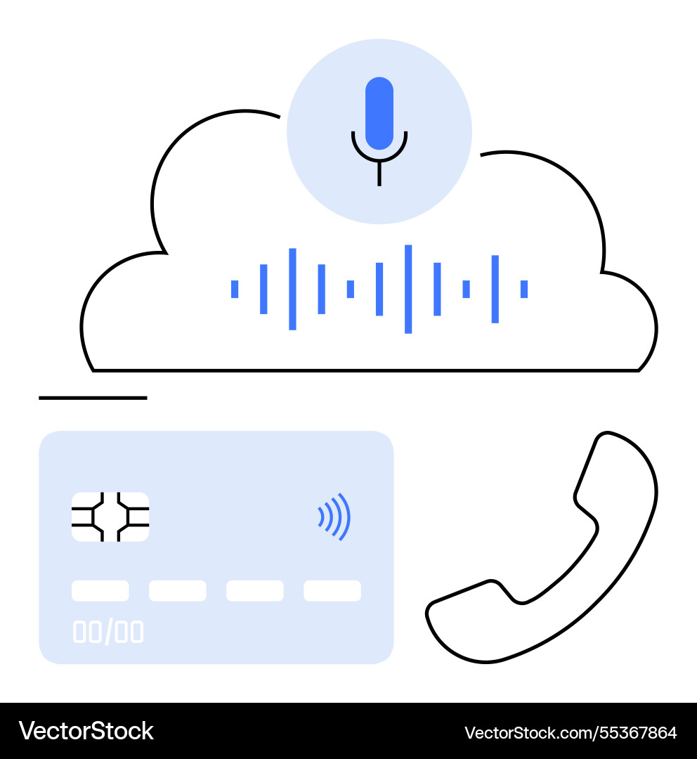 Voice recognition in cloud with mobile payment Voice recognition in cloud with mobile payment vector image