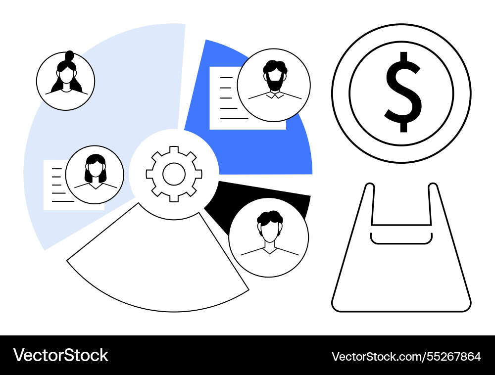 Workflow automation and team management Workflow automation and team management vector image
