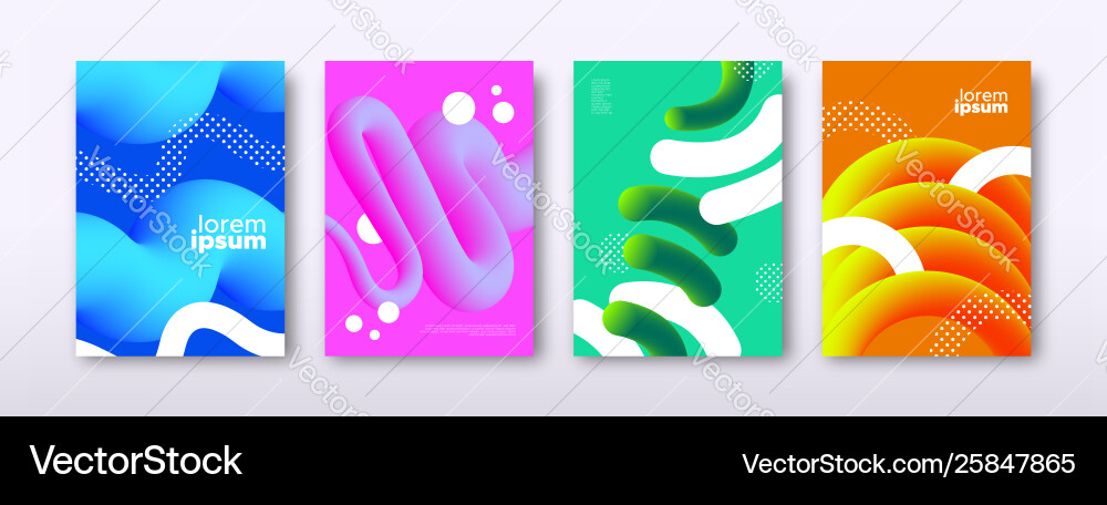 Abstract 3d colorful background template set