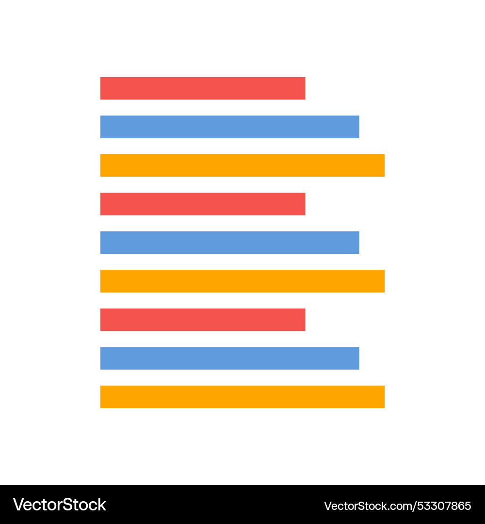 Horizontal graph bar chart flat image Horizontal graph bar chart flat image Vector Image