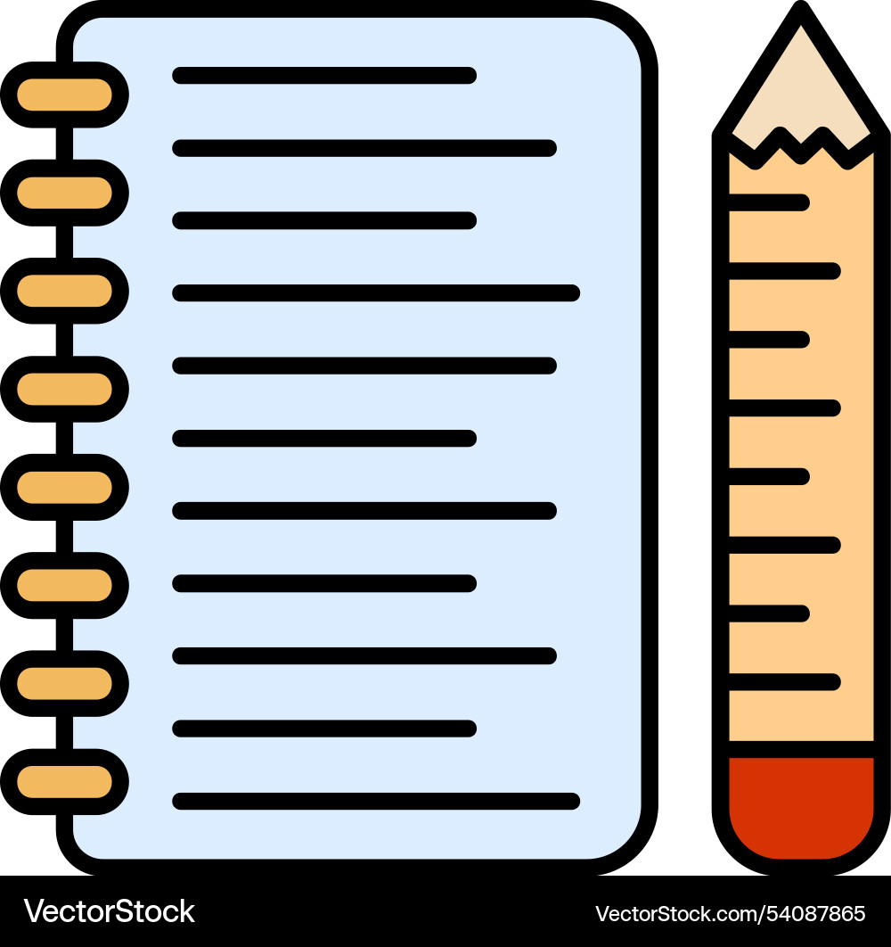 Notes line filled icon design vector image