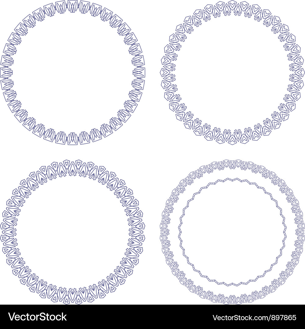 Ornate Circular Frames Set Vector Image