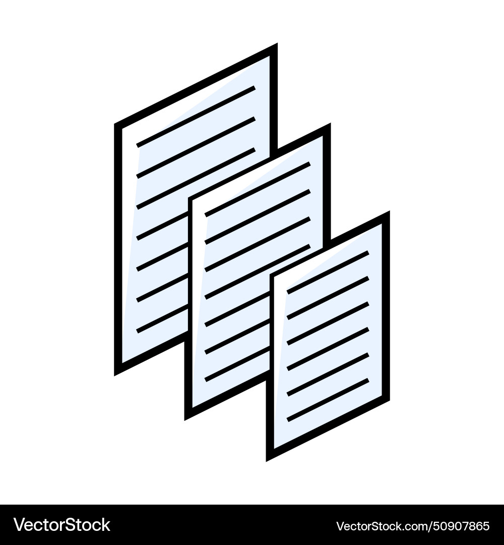 Sheets of paper icon in isometry image Sheets of paper icon in isometry image vector image