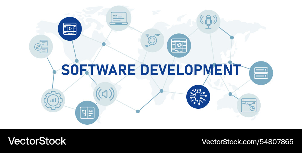 Software development service web header Software development service web header vector image