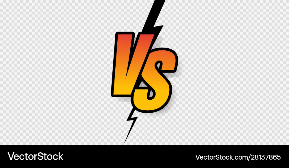 Versus sign gradient style with crack isolated Vector Image