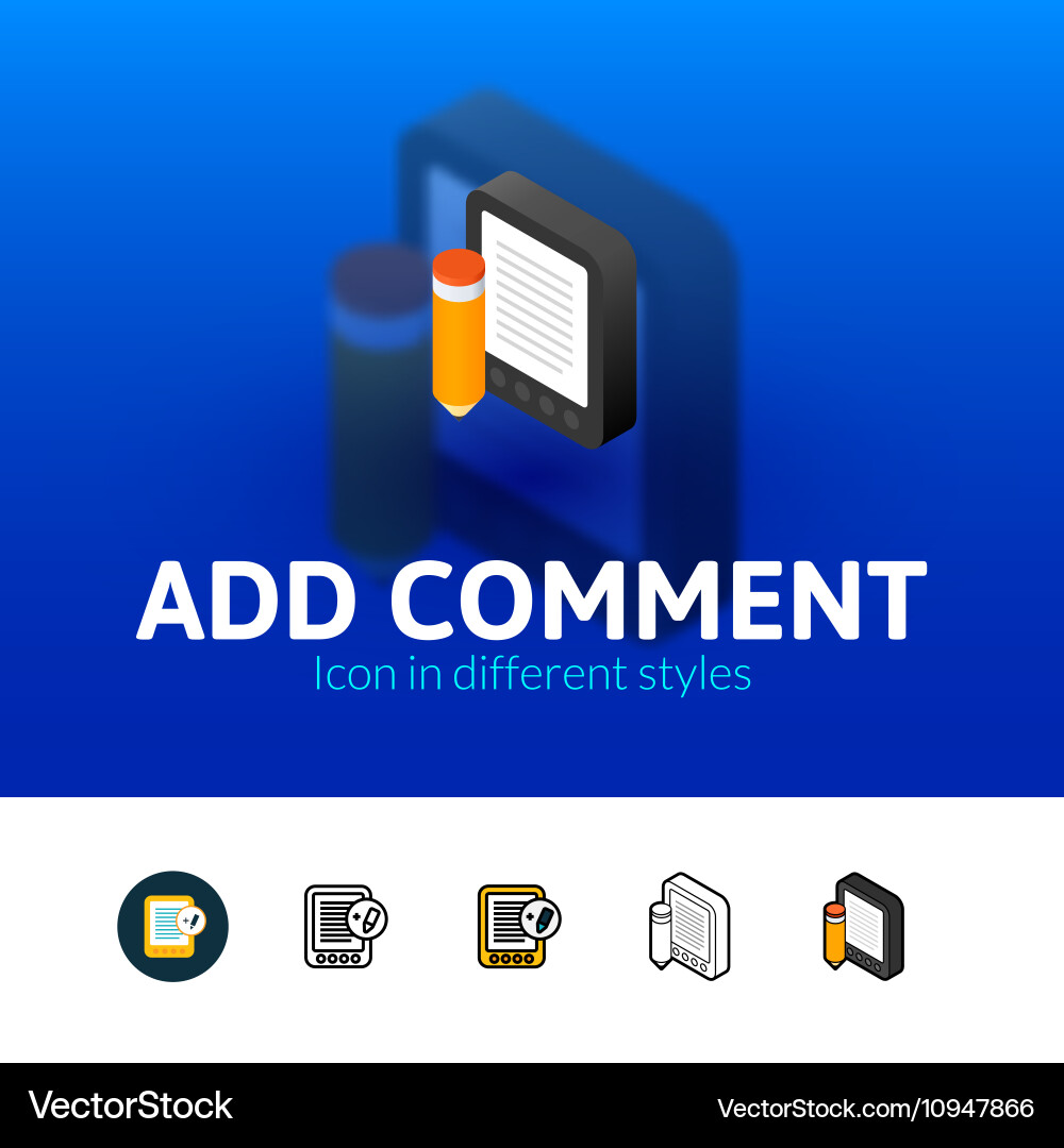 Add comment icon in different style vector image