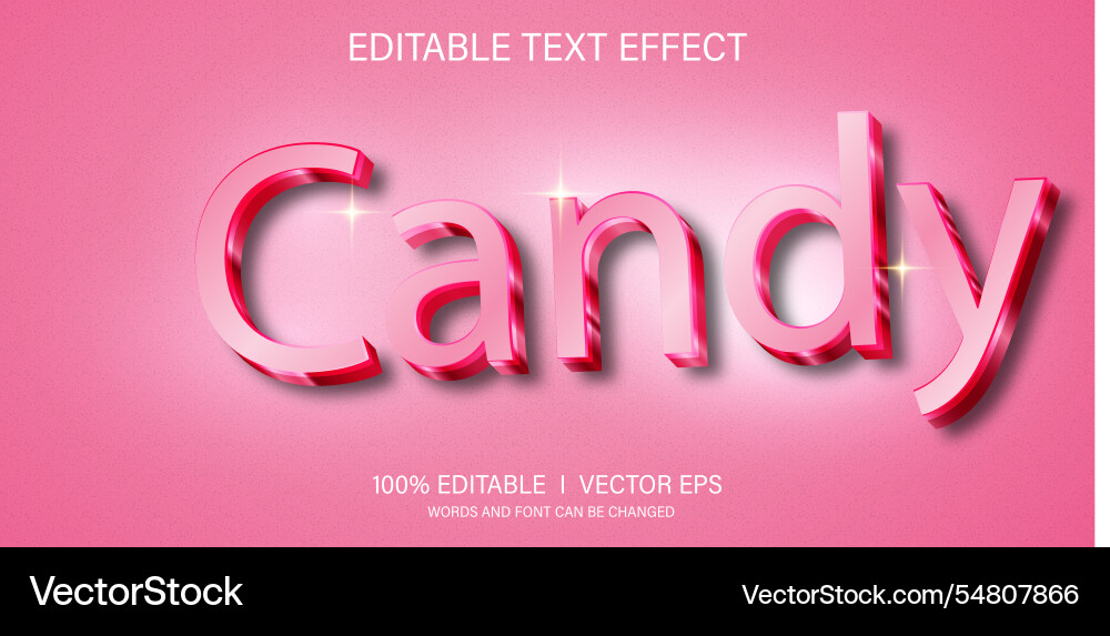 Candy 3d text effect with modern style design Candy 3d text effect with modern style design Vector Image