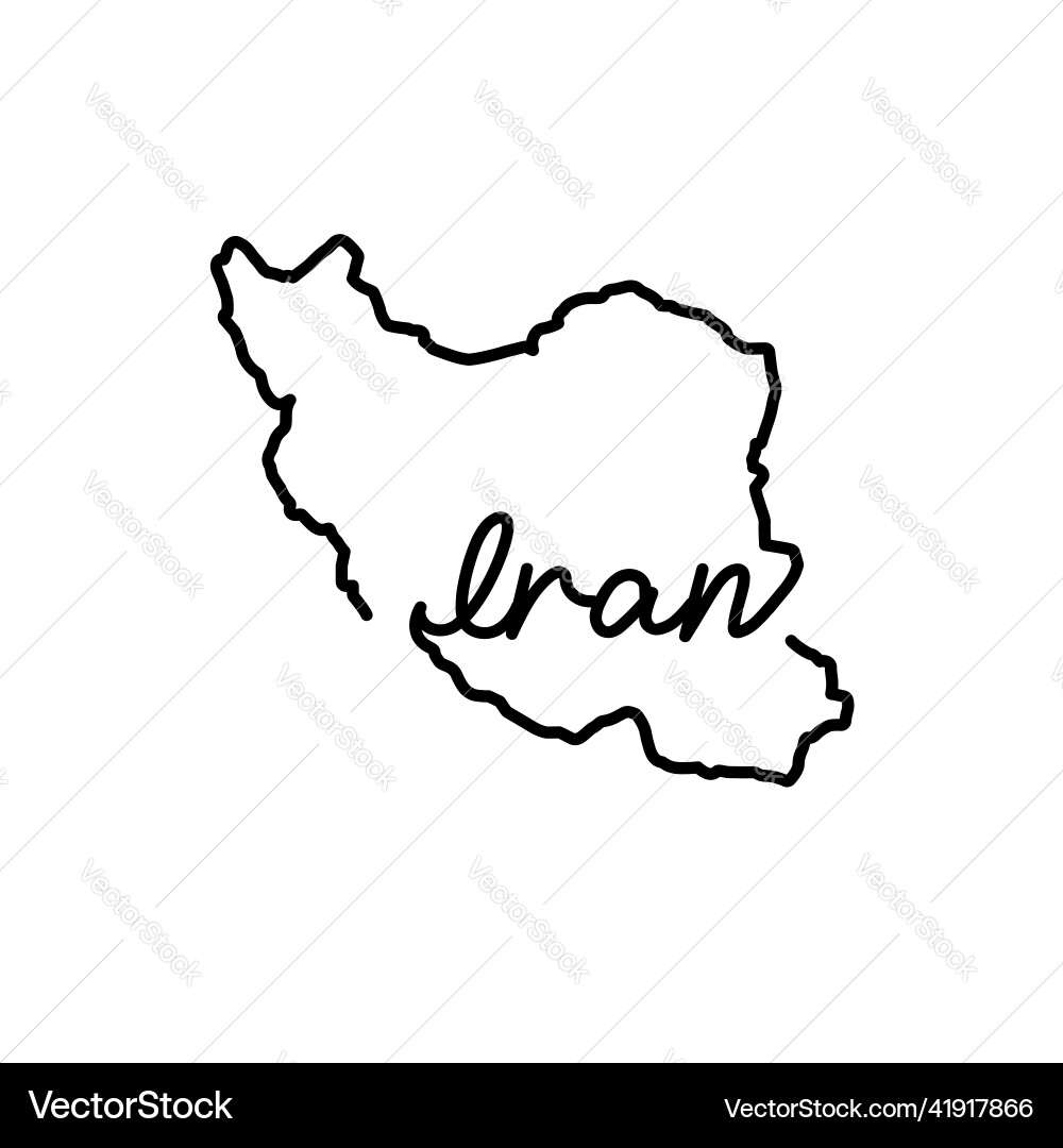 Iran outline map with the handwritten country name Iran outline map with the handwritten country name vector image